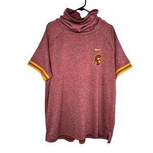 USC Trojans Nike Short Sleeve Shirt Womens Top Shirt XXL 2XL Crimson Cowl Neck A